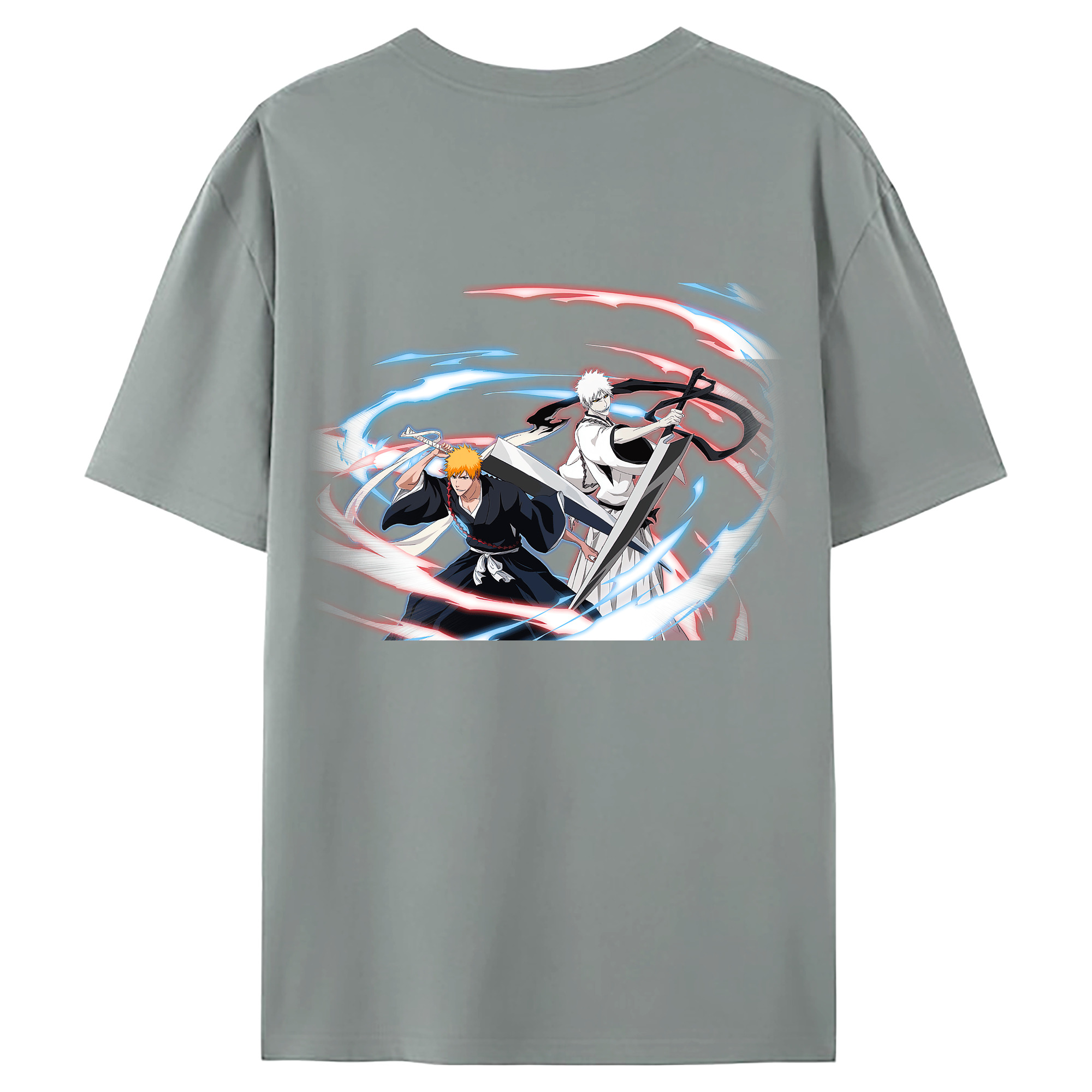（画像用） ブリーチ 黒崎一護（くろさき いちご）BLEACH Kurosaki Ichigo 綿100％ メンズ半袖Tシャツ（バックプリント） 通気性